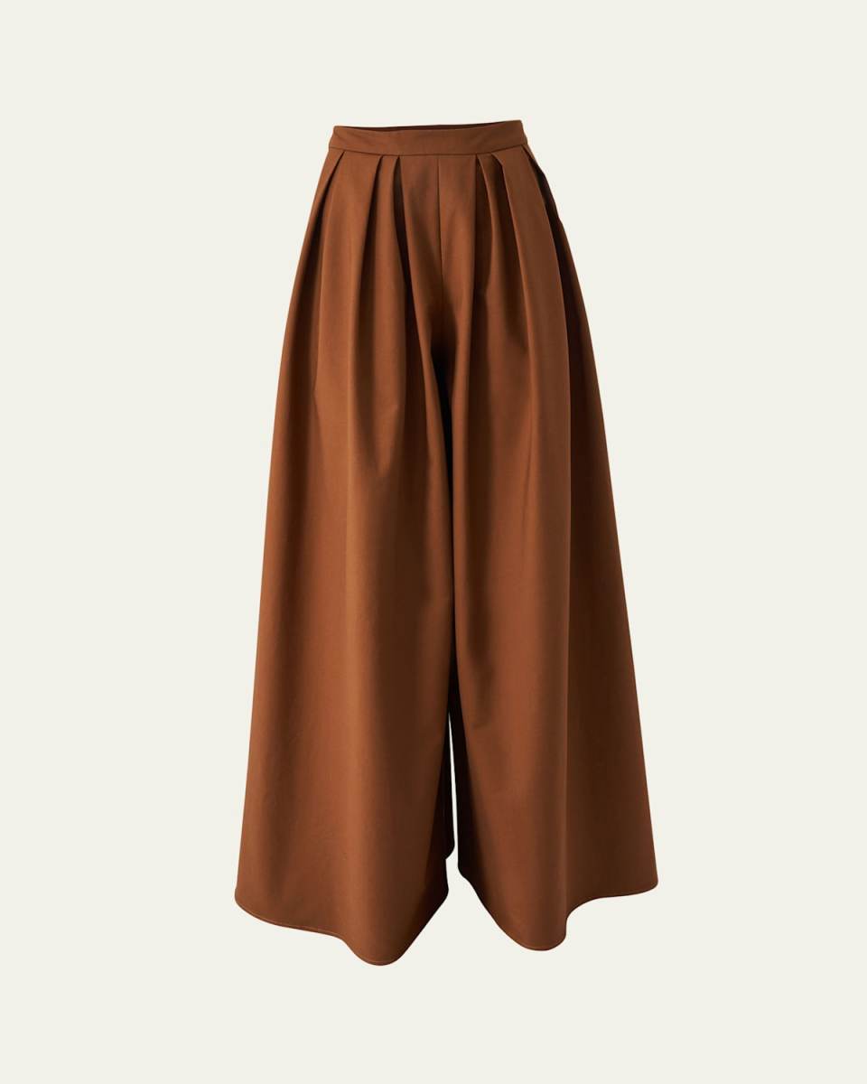 Pleated Wide-Leg Palazzo Pants